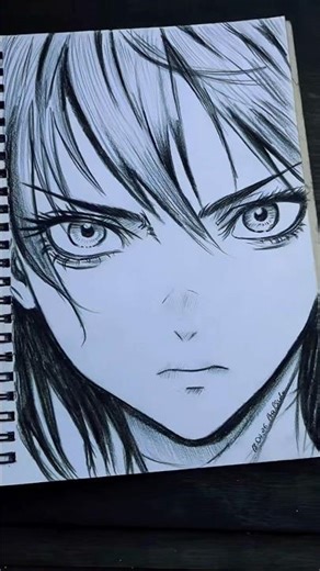 🔥 Intense Anime Eyes Drawing ✏️ Realistic Pencil Sketch That Stares Into Your Soul #animegirl #art