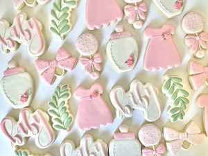 Pretty in Pink Baby Girl Cookies: Custom Sugar Cookies - Etsy