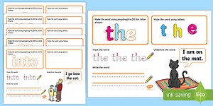 Phase 2 Phonics Tricky Words Make Read Write Activity Mats