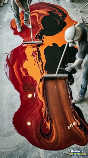 Satisfying Lava Epoxy Resin Floor Makeover