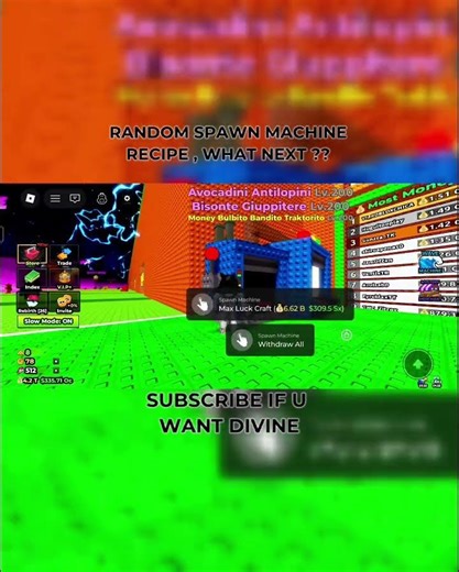 RANDOM SPAWN MACHINE RECIPE IN ESCAPE TSUNAMI FOR BRAINROT #roblox