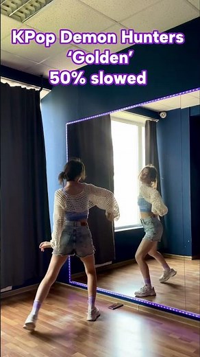 HUNTRIX-‘Golden’ Dance Tutorial 50% slowed #kpopdemonhunters #huntrix #golden #dance #cover