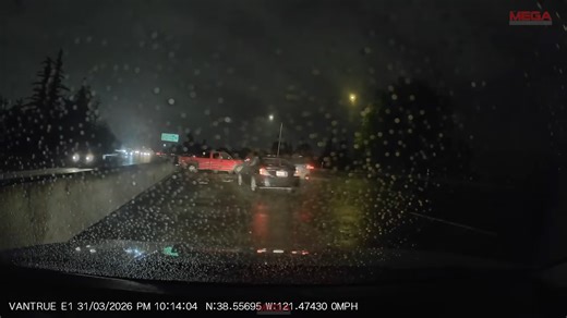 Scary Hydroplaning Crash At A Highway