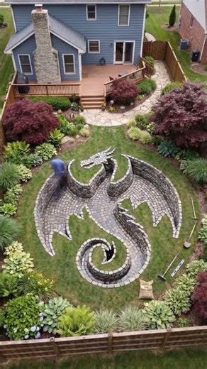 I built a dragon shape pool in my backyard🐉🌊