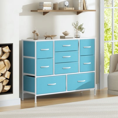 9-Drawer Chest Of Drawers With Metal Frame & MDF Top – Spacious Storage For Bedroom, Living Room, Office, Closet – Adjustable Feet & Anti-Tip Safety (Multiple Colors) | SHEIN