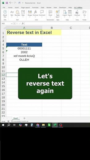 🔁 Reverse Text in Excel | Quick solution! ⚡