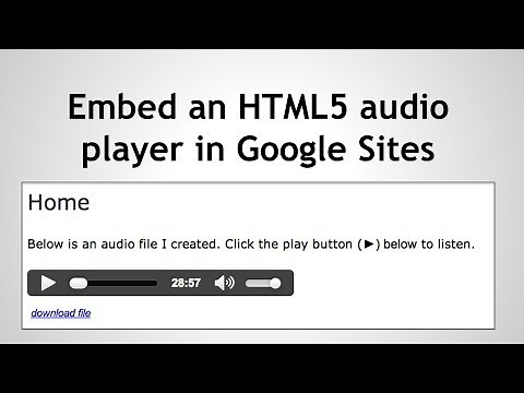 Embed an HTML5 audio player in Google Sites (Retired)