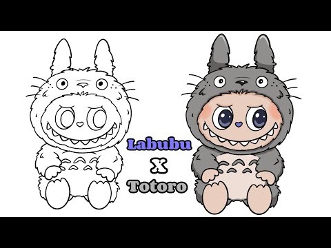 How to Draw Labubu × Totoro Step by Step