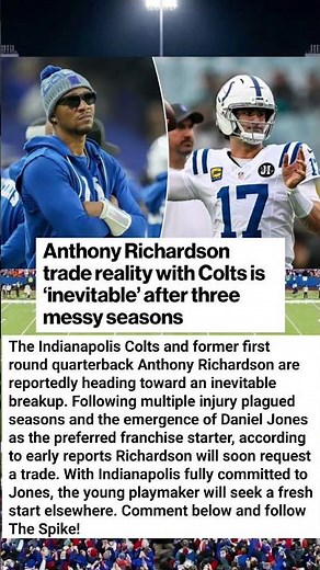 Anthony Richardson Expected to Request TRADE From Colts! 🏈 #Colts #AnthonyRichardson #NFL