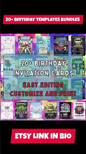 20+ Birthday Templates Bundle | Editable Birthday Designs | Instant Download