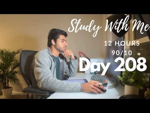 12 Hour Live Study With Me|Medical Student| 90/10 Pomodoro| Rain Sounds🌧️|Day 208