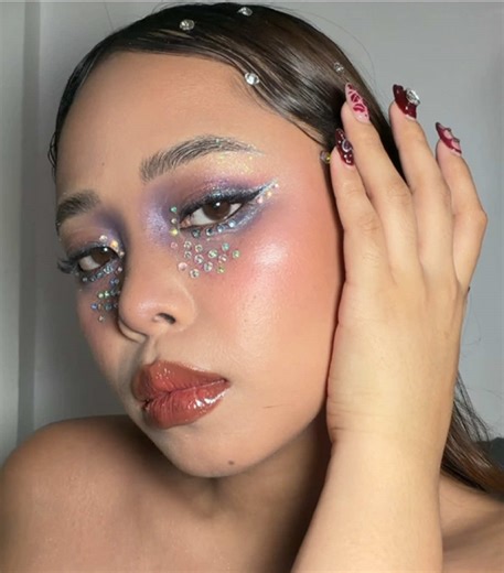 Sparkling Purple Makeup Tutorial with Gems