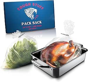 COMMON CULTURE - Turkey Bag 18" x 20" - 100 Bags for Cooking, Baking, Harvesting, Plants and More - Tough Stuff Oven Bag for Plastic High Temperature Resistance - Turkey Oven Bags Up to 25lbs
