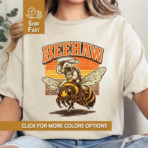 Beehaw Beekeeper Shirt Retro 80s Western Tshirt Funny Apiculture Honey Gift for Dad Distressed Mom Pollinator Nature Tee Fathers Day Sticker - Etsy