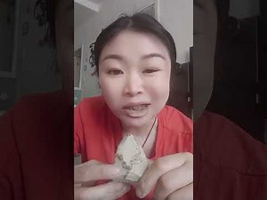 White clay eating. Swallowing