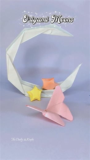 Easy Origami Moon Tutorial 🌙✨ #craft #paperart #youtubeshorts