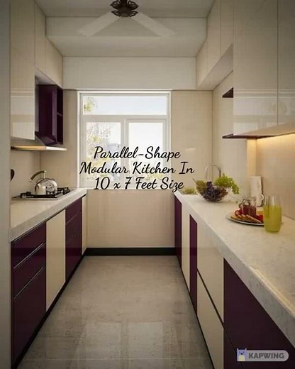 Parallel-Shape Modular Kitchen In 10 x 7 Feet Size In Acrylic