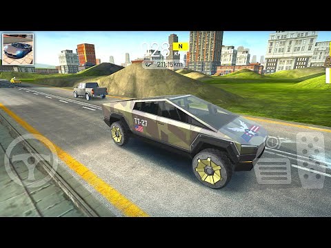 Extreme Car Driving Simulator 2021 - Unlocked Tesla Cybertruck Driving - Android Gameplay