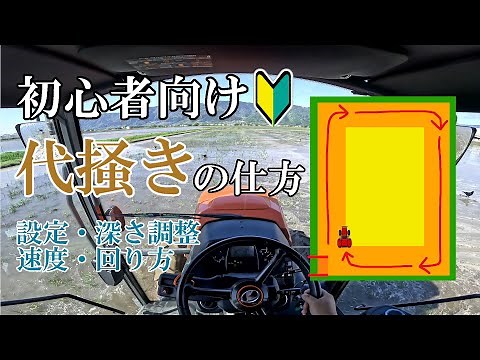 【トラクター】代掻き 基本的なやり方・方法【田んぼの周り方 解説】