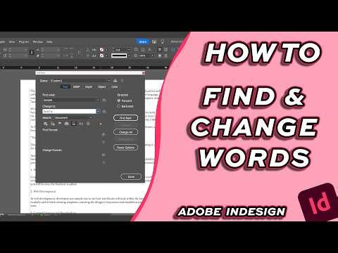 How to use Find and Change in Adobe InDesign