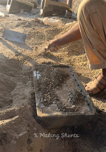 Handmade Concrete Block Bricks Crafting Process