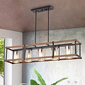 Farmhouse Chandeliers for Dining Room Light Fixtures Over Table - Kitchen Island Lighting, Rectangle Dining Chandelier, Kitchen Island Light Fixtures