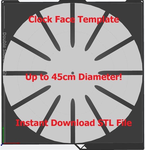 Clock Face Number Template - up to 45cm Diameter! STL 3D Print - Etsy Australia