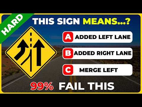 40 US Road Signs Multiple Choice Quiz: DMV Written Test Format
