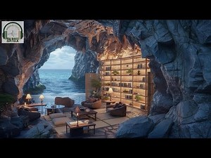 Zen Café Ambience with Gentle Ocean Waves | Calm Minimal Background Sound