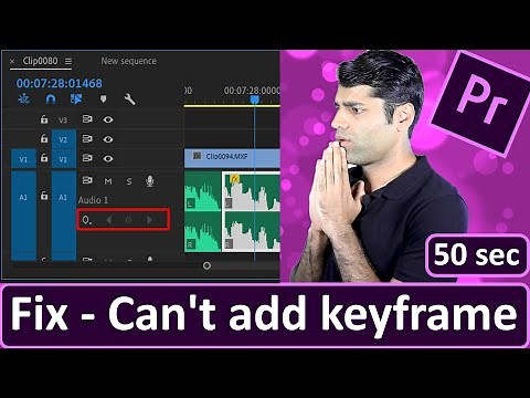 Can't add keyframe Premiere Pro - Fix