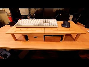 Desk Setup | using a Monitor Riser for Keyboard and mouse | ROCDEER Dual Monitor Stand