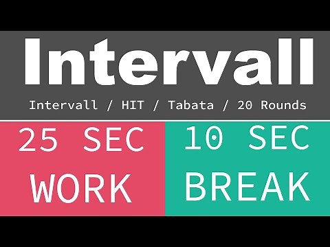BEST SPORT INTERVAL TIMER - 25 sec Exercise / 10 sec Break / 20 Rounds / GYM TABATA HIT - TIMER