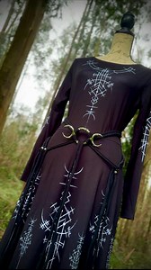 Norse Runes Dress: Long Sleeve Viking Midi Dress - Etsy