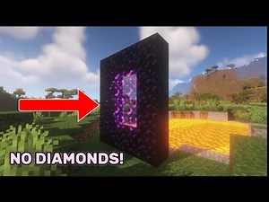Minecraft Lava Pool Nether Portal (No Diamonds!)