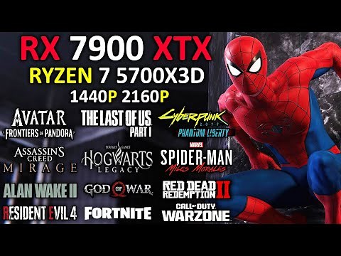 RX 7900 XTX + RYZEN 7 5700X3D | Test in 20 Games | Ray Tracing + FSR | 1440p - 2160p | 2024