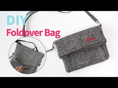 DIY foldover bag/How to sew a crossbody bag/폴드오버 크로스백/fold over bag tutorial/심플가방