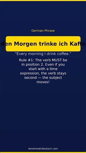 German Word Order Rules Every Beginner Needs #Shorts