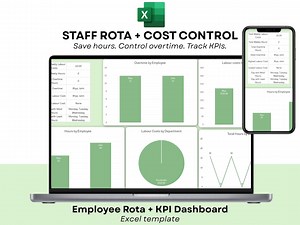 Staff Rota Spreadsheet | Employee Schedule & Shift Planner (excel) | Labour Cost Tracker, KPI Dashboard for Small Business - Etsy