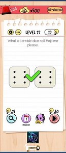 Brain Test : Tricky Puzzles , Level 27 - Dice