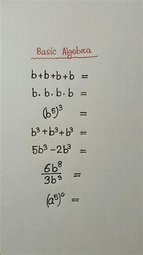 Basic Algebra Math Review ✍️ #math #algebra #mathreview #mathpractice