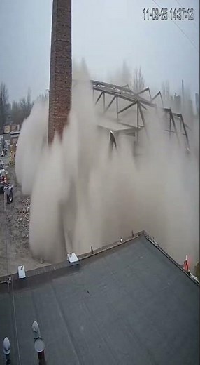 Controlled Demolition Goes Wrong, Wall Implodes Unevenly
