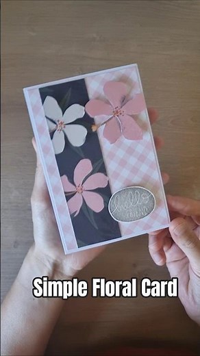 Simple Floral Card Idea for Card Making Beginners - Quick & Easy #shorts #shortsviral