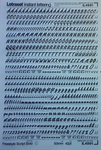 FREESTYLE SCRIPT BOLD (42pt/60pt) Letraset Instant Rub on Letter Transfers (choose Font Size) - Etsy UK