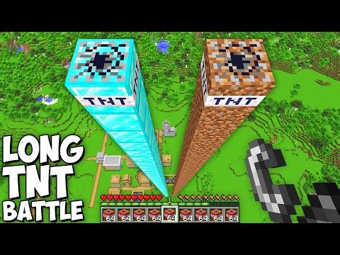I found this TALLEST DIAMOND TNT vs DIRT TNT in My Minecraft World !!! New Biggest Tnt Battle !!!