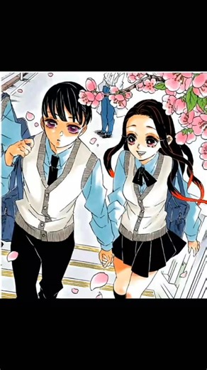 Lorena Garcia ⛩️🌸🌙 on Instagram: "The descendants of Tanjiro and Nezuko are a couple at the end of Kimetsu no Yaiba. Surprisingly, in the final chapter of the manga, it can be seen how Toko Agatsuma, the great-granddaughter of Nezuko, and Kanata Kamado, the great-grandson of Tanjiro, go together hand in hand to study, and they treat each other tenderly, commenting to each other that they are the most adorable and beautiful people in the world."