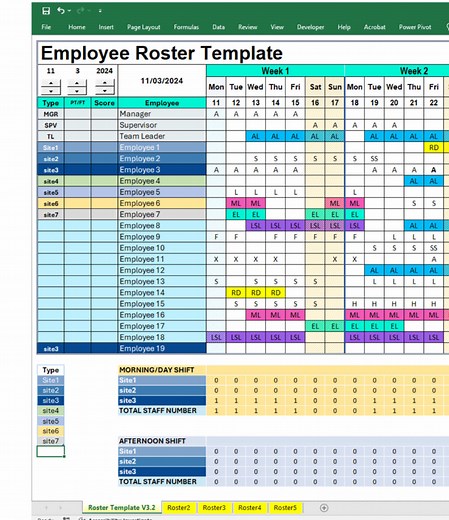 Ultimate Excel Roster Template for Employee Scheduling
