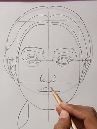 Perfect Face Proportions Drawing #drawing #sketch #makeupartist
