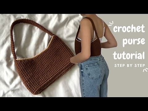 crochet shoulder bag tutorial /aesthetic crochet bag / in depth crochet tutorial beginner friendly
