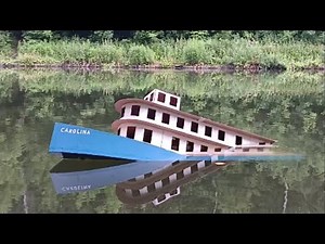 Cardboard ship "Carolina" sinking