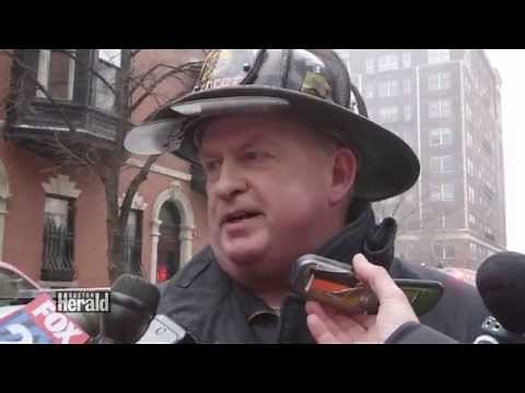 9 Alarm Fire 298 Beacon St. Boston Firefighters Injured